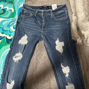 Trendy Distressed Blue Skinny Jeans